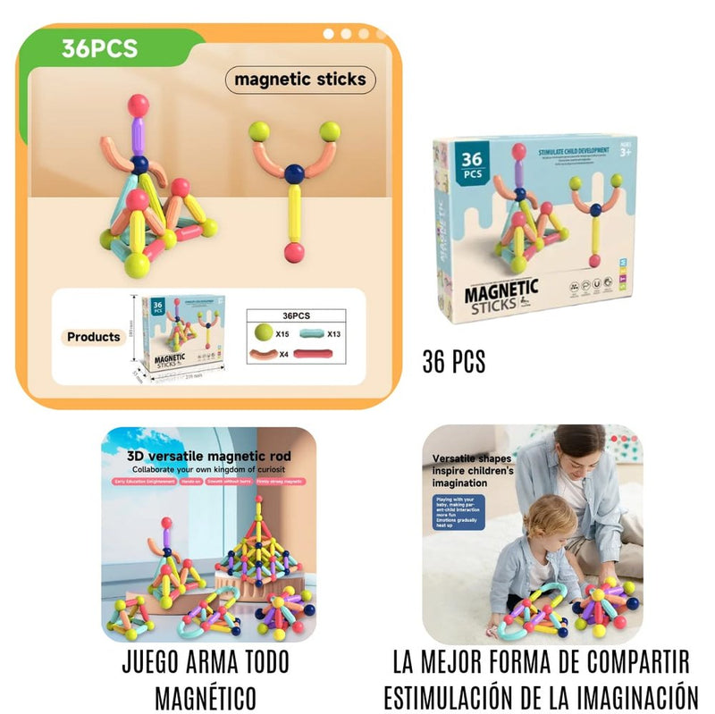 Juego de Bloques de Construcción Magnéticos para Niños